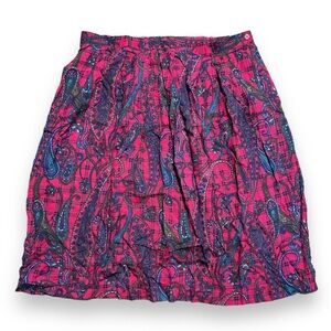 Vintage 70s/80s Koret Red Plaid Paisley Skirt Women’s Plus Size 24W Retro